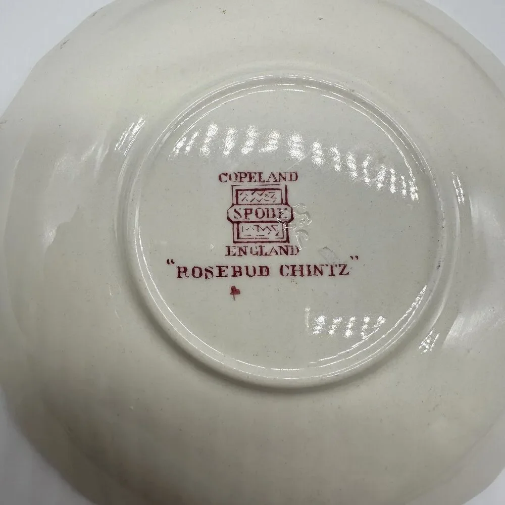 Vintage Copeland Spode Saucers Rosebud Chintz 5.5